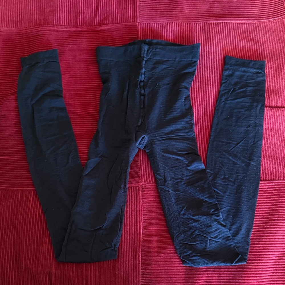 Express Black Striped Footless Tights sheer leggings
